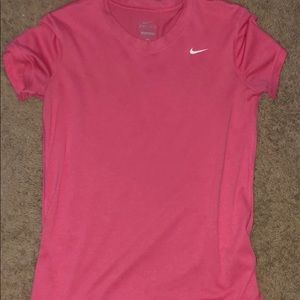 Nike dry fit pink V-neck T-shirt